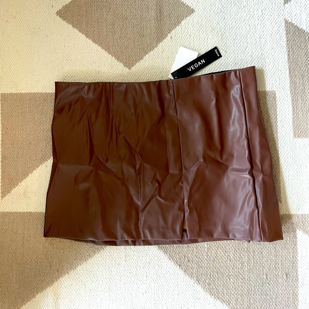 H&M Brown vegan leather Mini Skirt